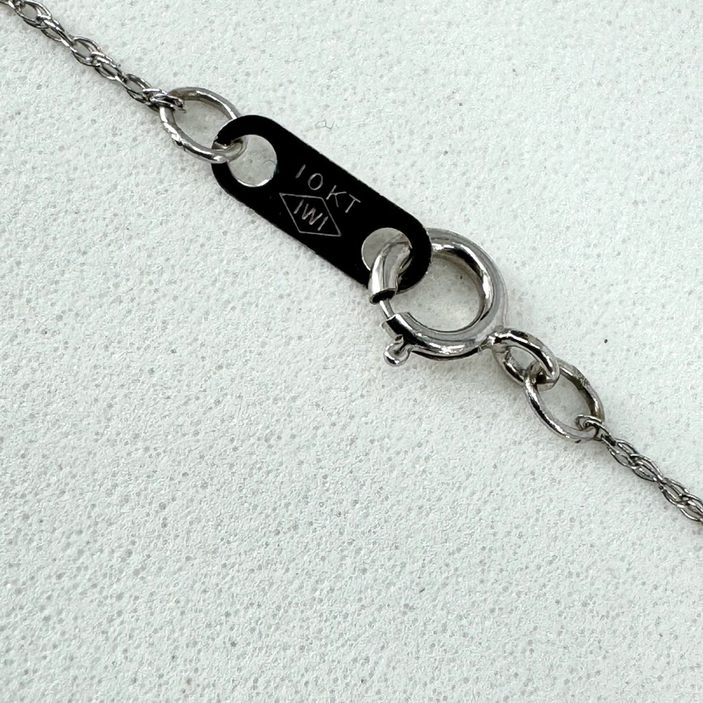 10K WG/925 Filigree Blue Topaz Heart Pendant Necklace - Picture 13 of 16